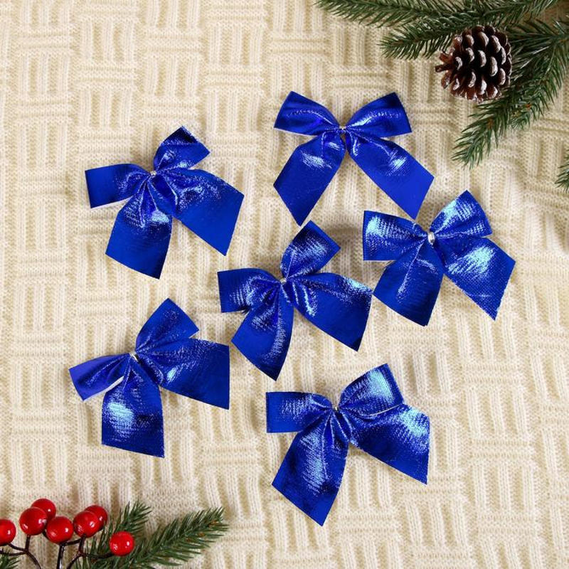 бант елочный 8*7 см (6 шт)