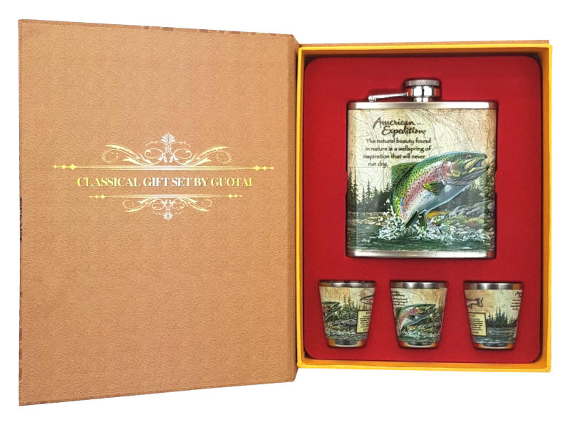 набор фляжка 210мл и 3 рюмки