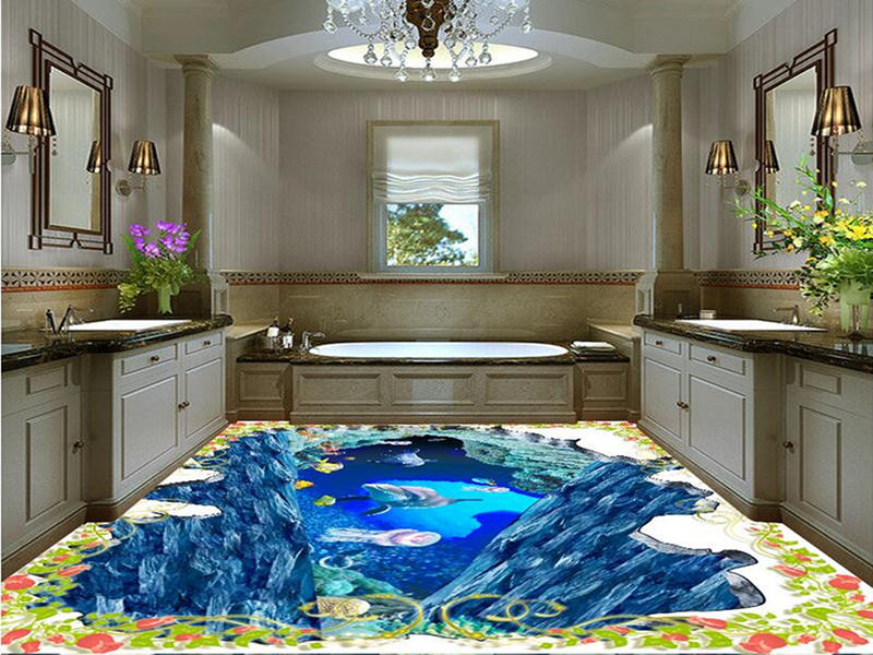 декоративная наклейка на пол 3D 120*80см