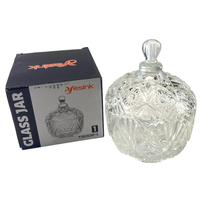 сахарница стеклянная под хрусталь 10 см