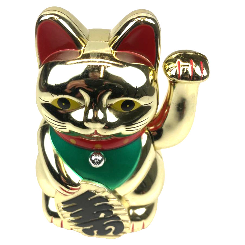 Кот удачи Манэки-нэко пластиковый 13см