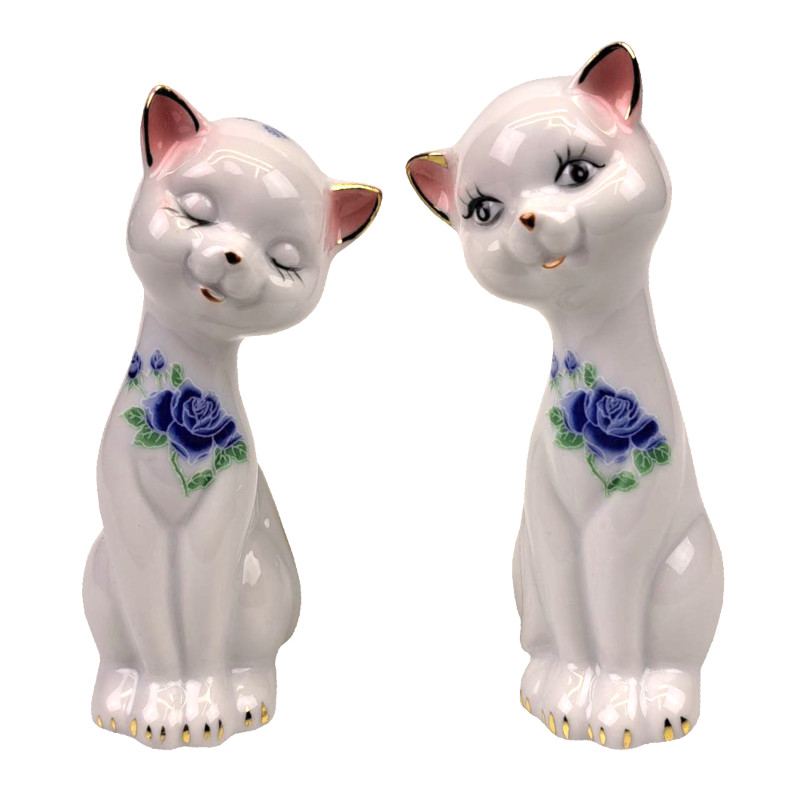 статуэтки порцелановые кошки (2 шт.) 12см