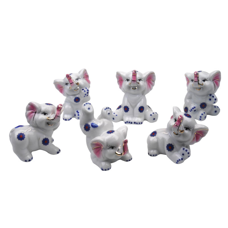 статуэтки порцелановые слоники (6 шт.) 7см