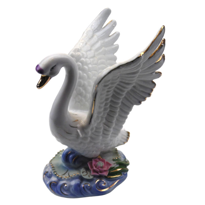 статуэтка порцелановая лебедь 16см