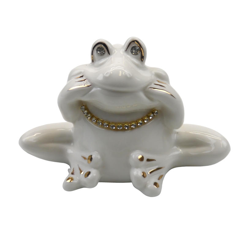 статуэтка порцелановая лягушка 9см