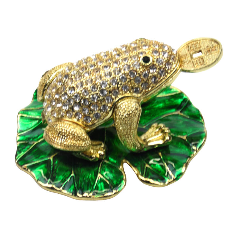 шкатулка металлическая со стразами 8см