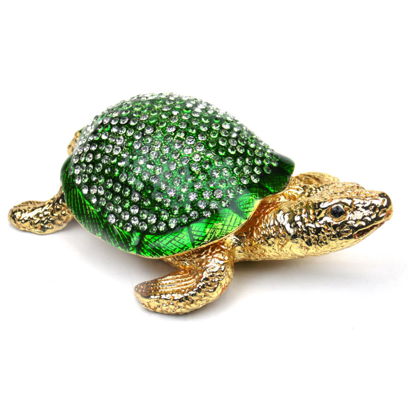 шкатулка металлическая со стразами 10см