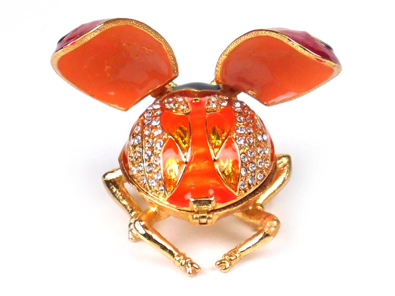 шкатулка металлическая со стразами 5см