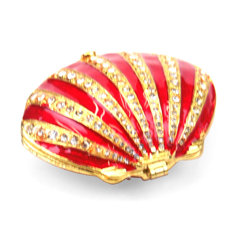 шкатулка металлическая со стразами 8см