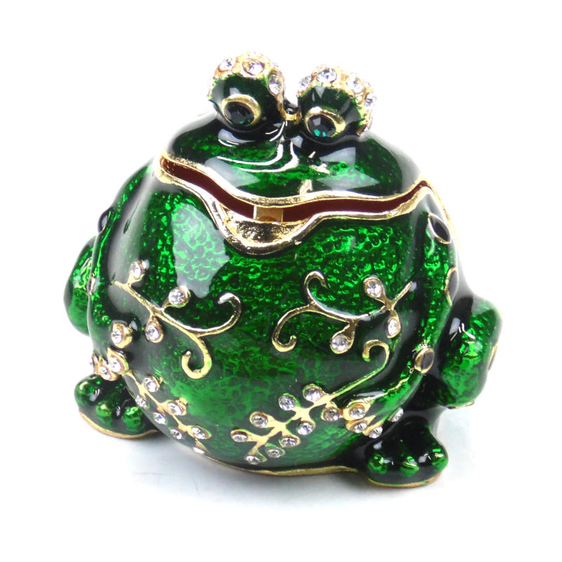 шкатулка металлическая со стразами 6см