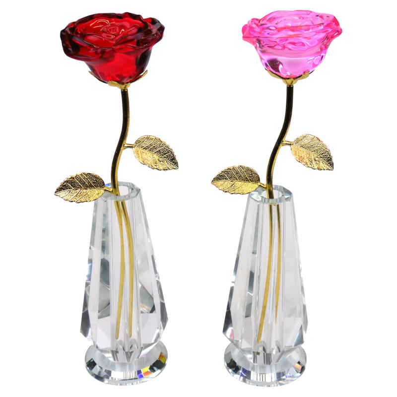 хрустальный цветок (23см) в вазе (13см)