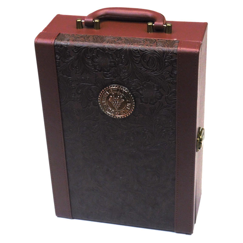 подарочный футляр для двух бутылок с винными принадлежностями