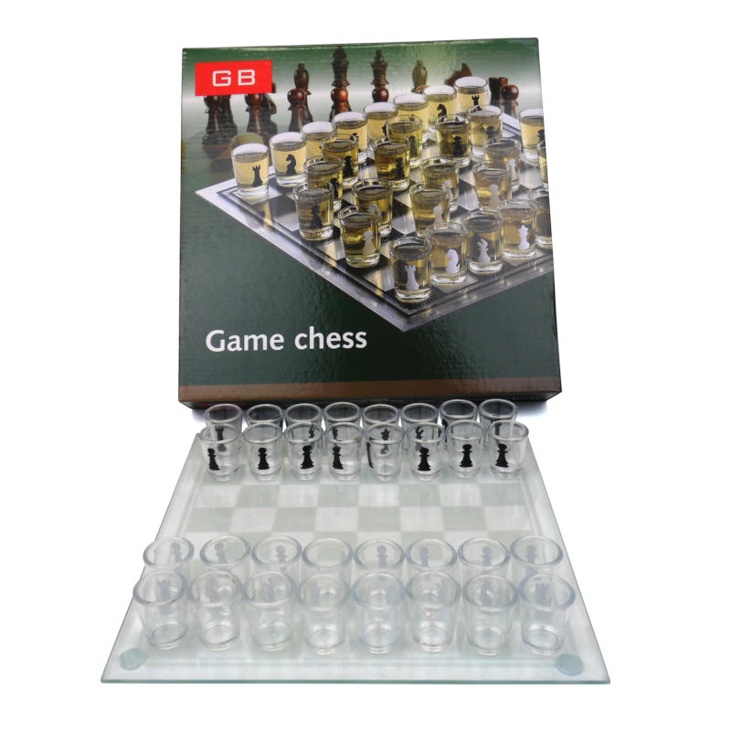 игральный набор шахматы-рюмки 24см