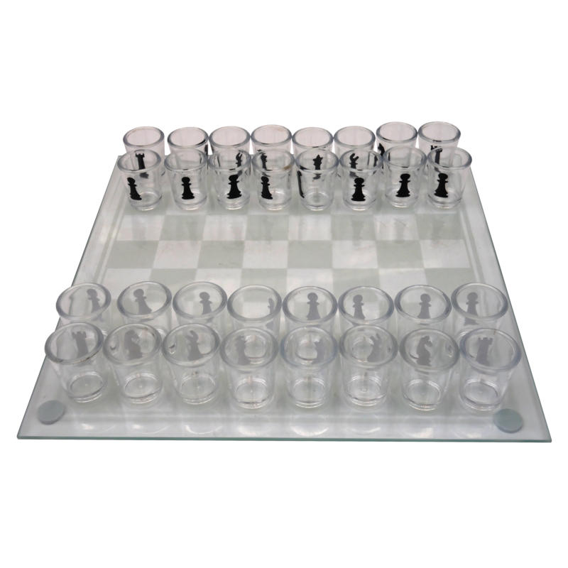 игральный набор шахматы-рюмки 24см